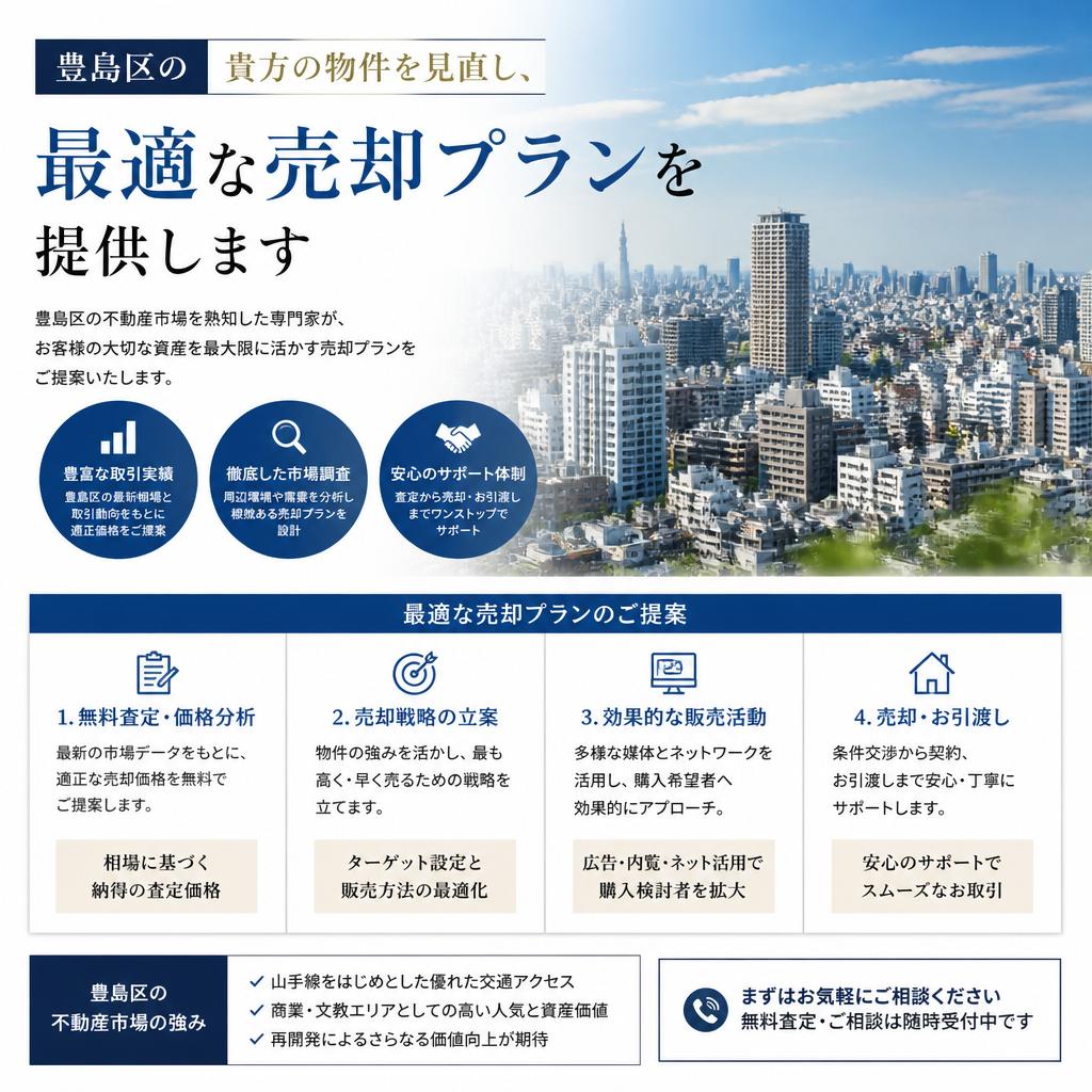 豊島区の貴方の物件を見直し、最適な売却プランを提供します