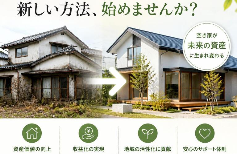 【宅地建物取引士事務所】空き家を資産に変える新しい方法、始めませんか？