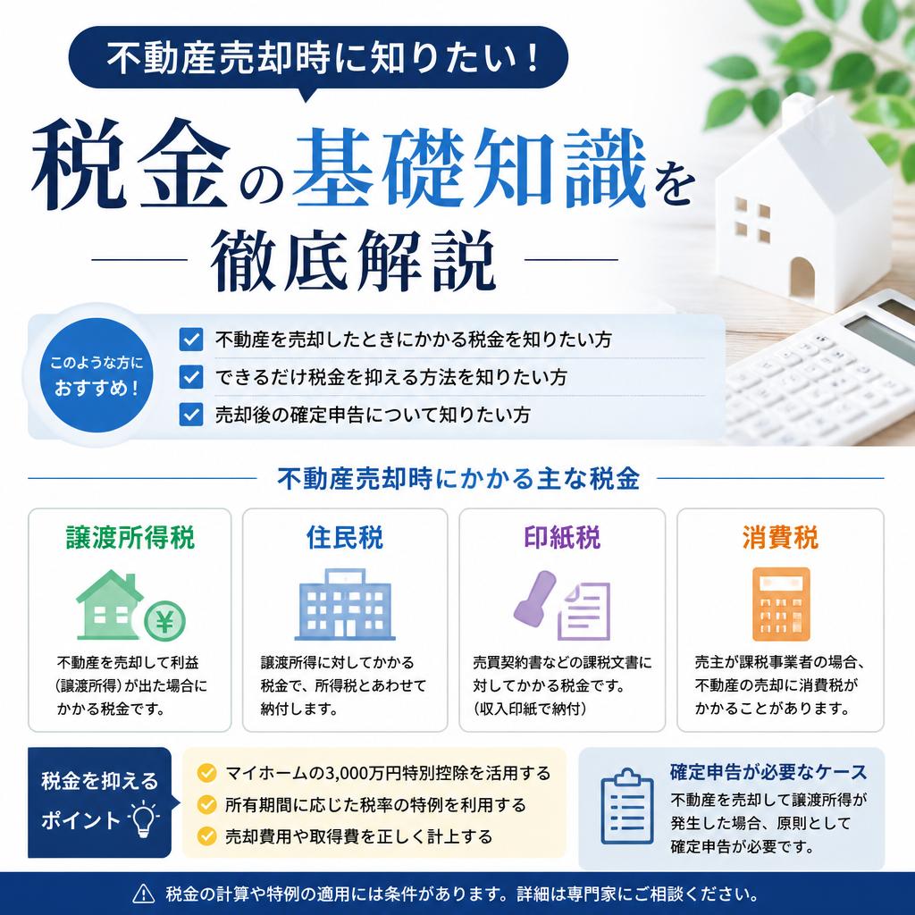 不動産売却時に知りたい！税金の基礎知識を徹底解説