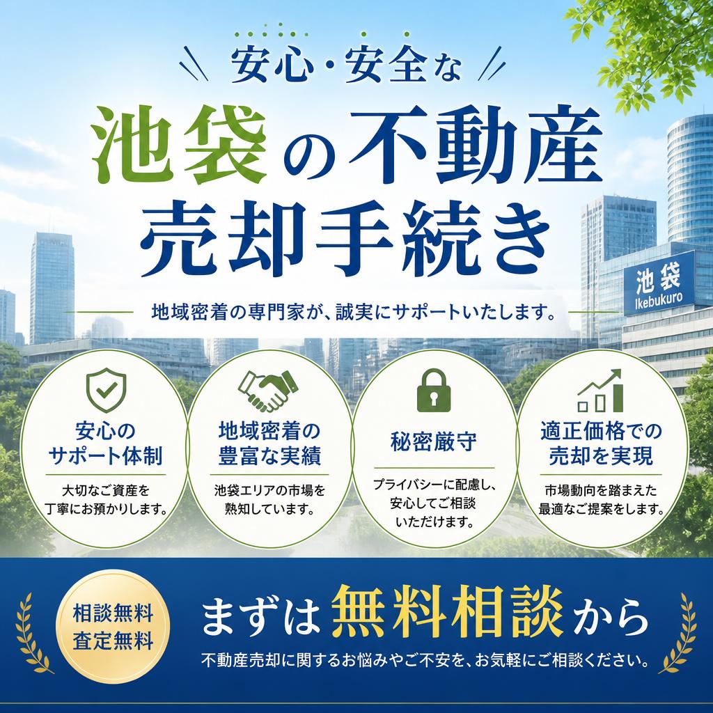 安心・安全な池袋の不動産売却手続き、まずは無料相談から