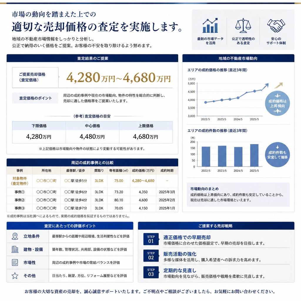 最新市場情報で安心の価格査定