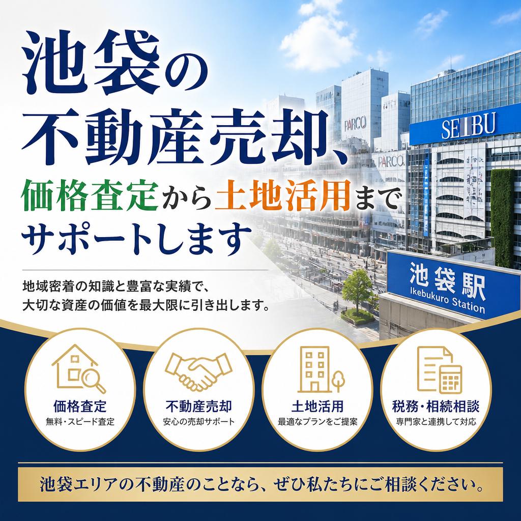 池袋の不動産売却、価格査定から土地活用までサポートします