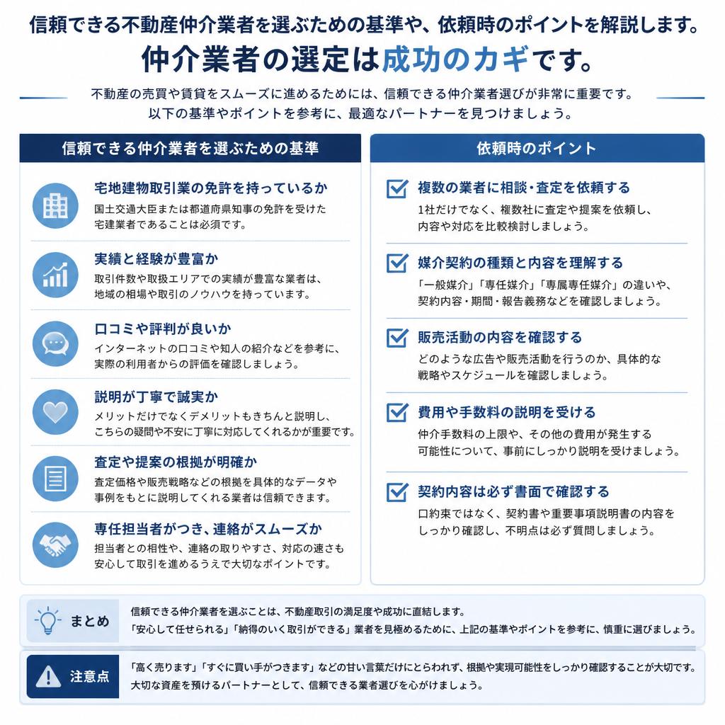 4. 仲介業者の選び方と依頼のポイント
