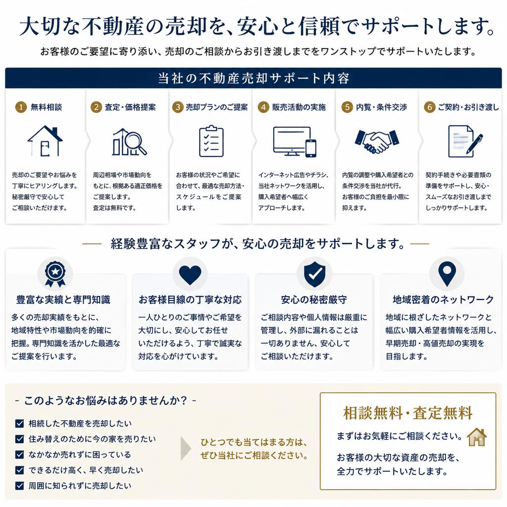 不動産売却におけるサポート