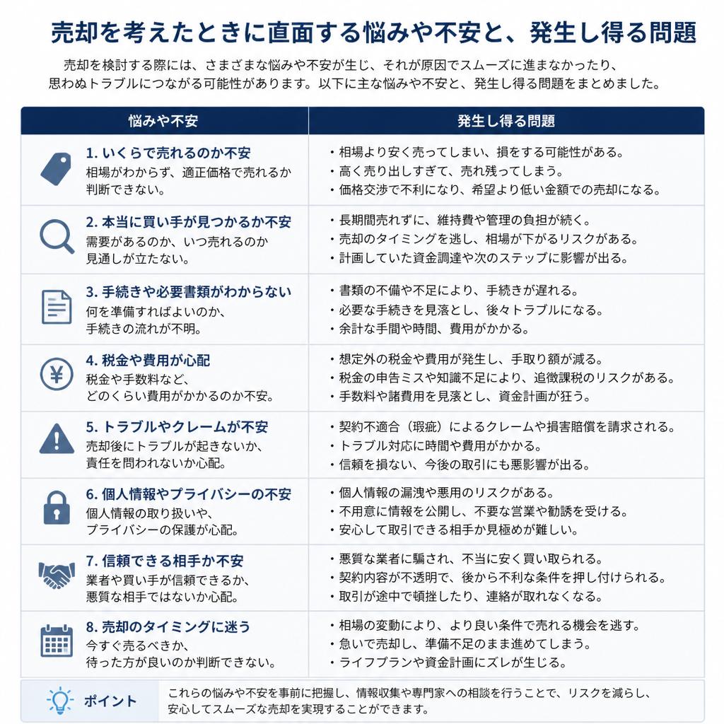 2. 不動産売却における一般的な悩み