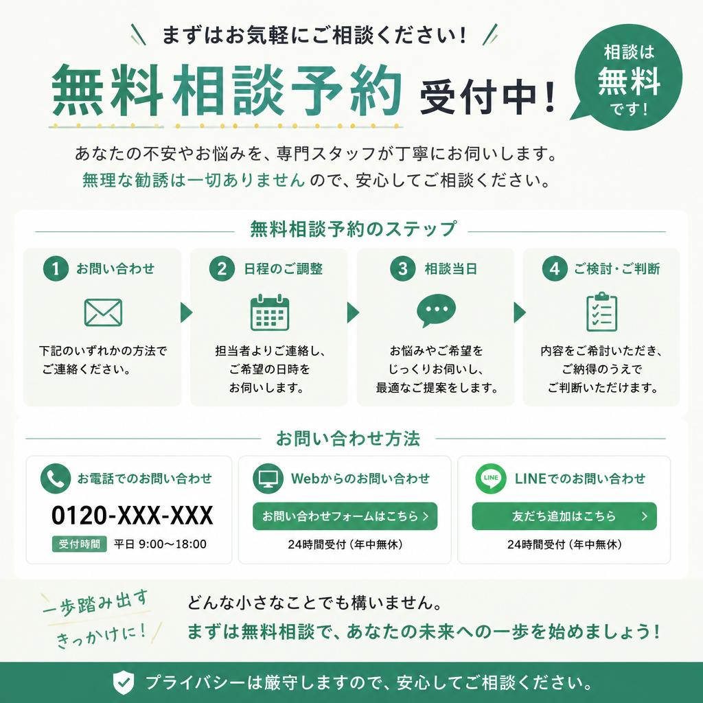 まずは無料相談から！