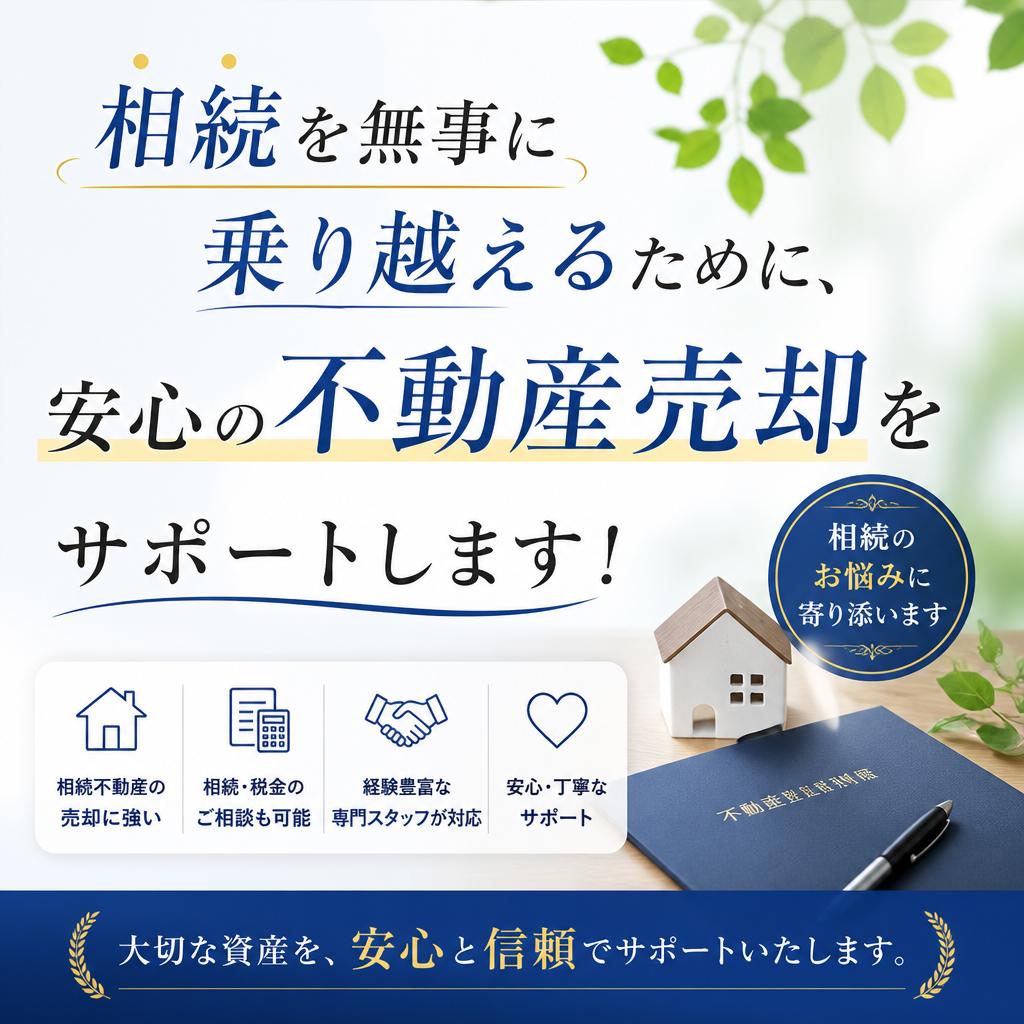 相続を無事に乗り越えるために、安心の不動産売却をサポートします！