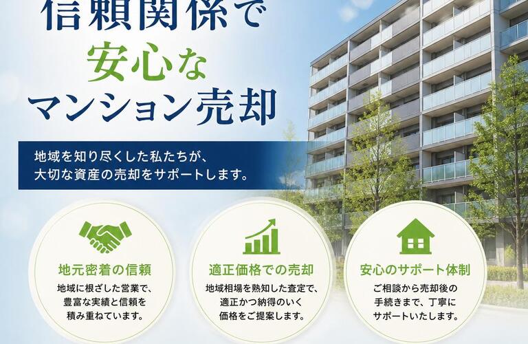 【宅地建物取引士事務所】地元業者との信頼関係で安心なマンション売却