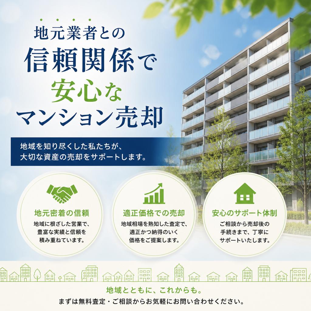 地元業者との信頼関係で安心なマンション売却