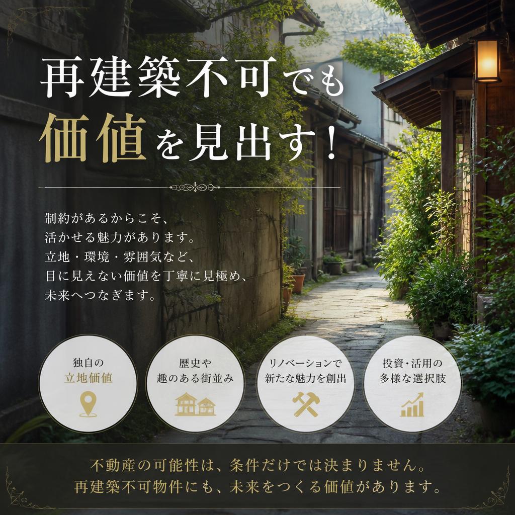 再建築不可でも価値を見出す！