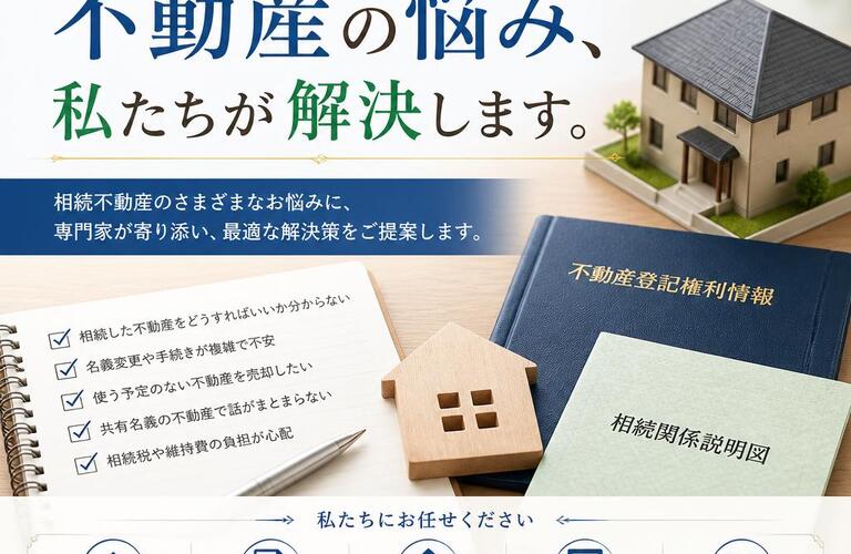 【宅地建物取引士事務所】相続に伴う不動産の悩み、私たちが解決します。