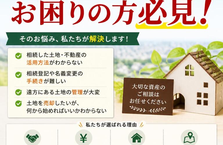(宅地建物取引士事務所)相続や土地の売却でお困りの方必見！